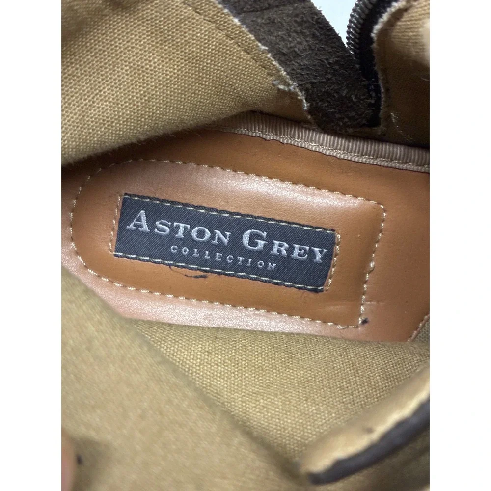 Aston Grey Biressa Cap Toe Lace Up Boots Mens 11 Dark Brown Leather Work